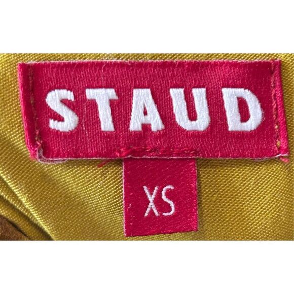 Staud Bellamy Velvet Dress in Yellow Gold NWOT Size XS - Picture 6 of 6